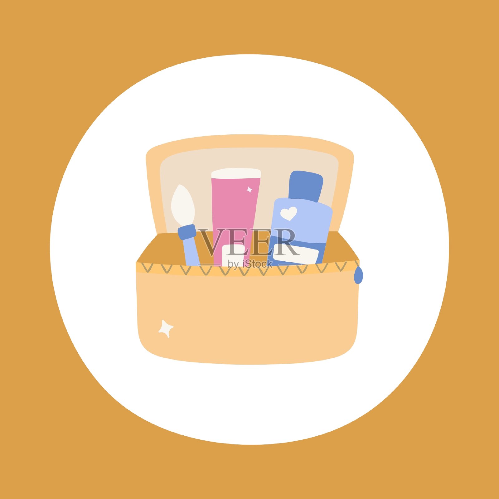 手绘矢量美容护理和化妆品插画图片素材