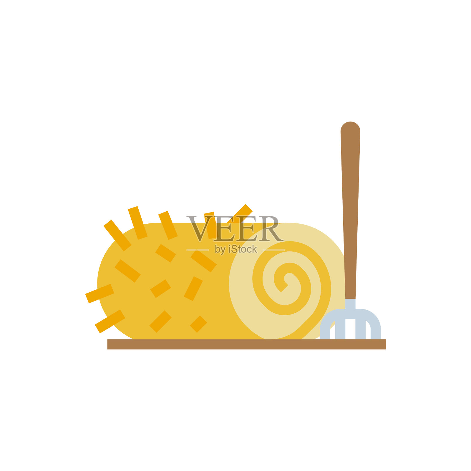 干草图标孤立在白色背景干草标志设计元素图片