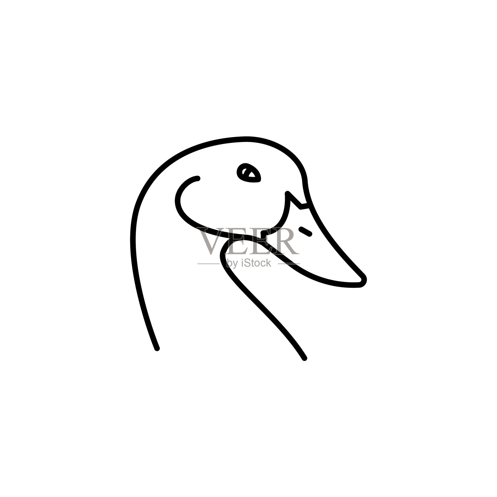 鸟类种类线图标孤立在白色设计元素图片