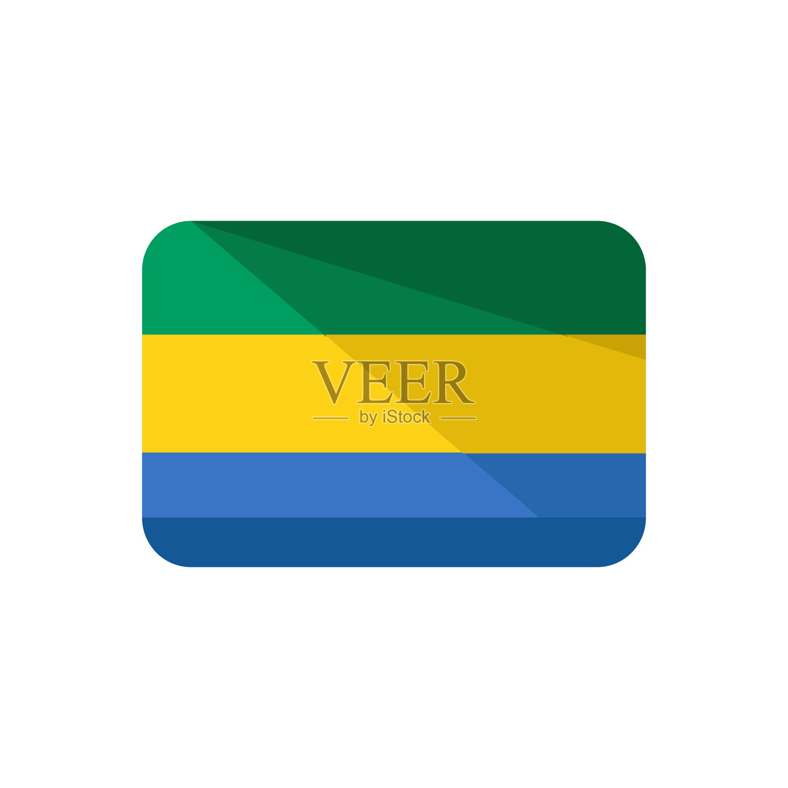 加蓬旗帜图标孤立在白色背景图标素材