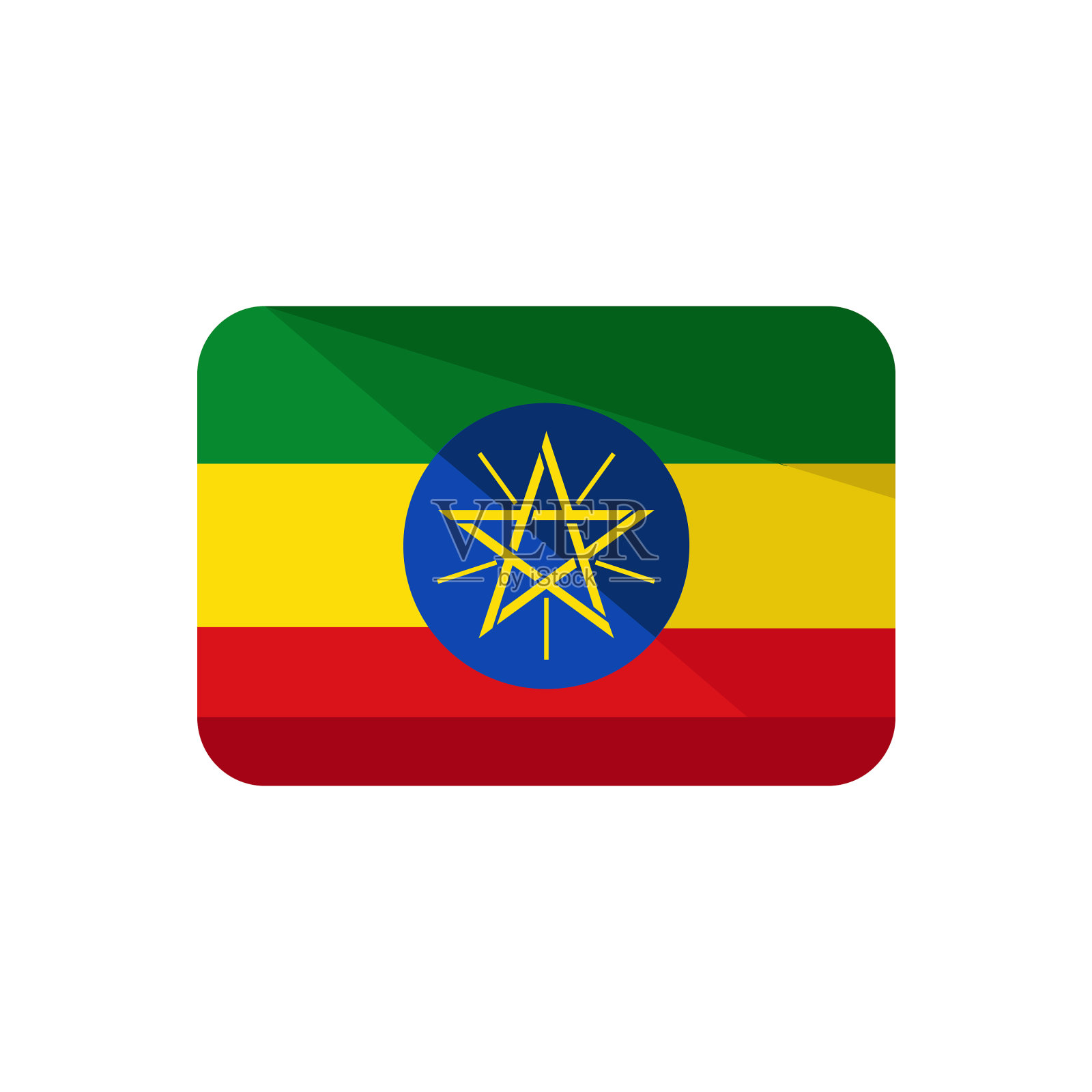 埃塞俄比亚国旗图标孤立在白色背景插画图片素材