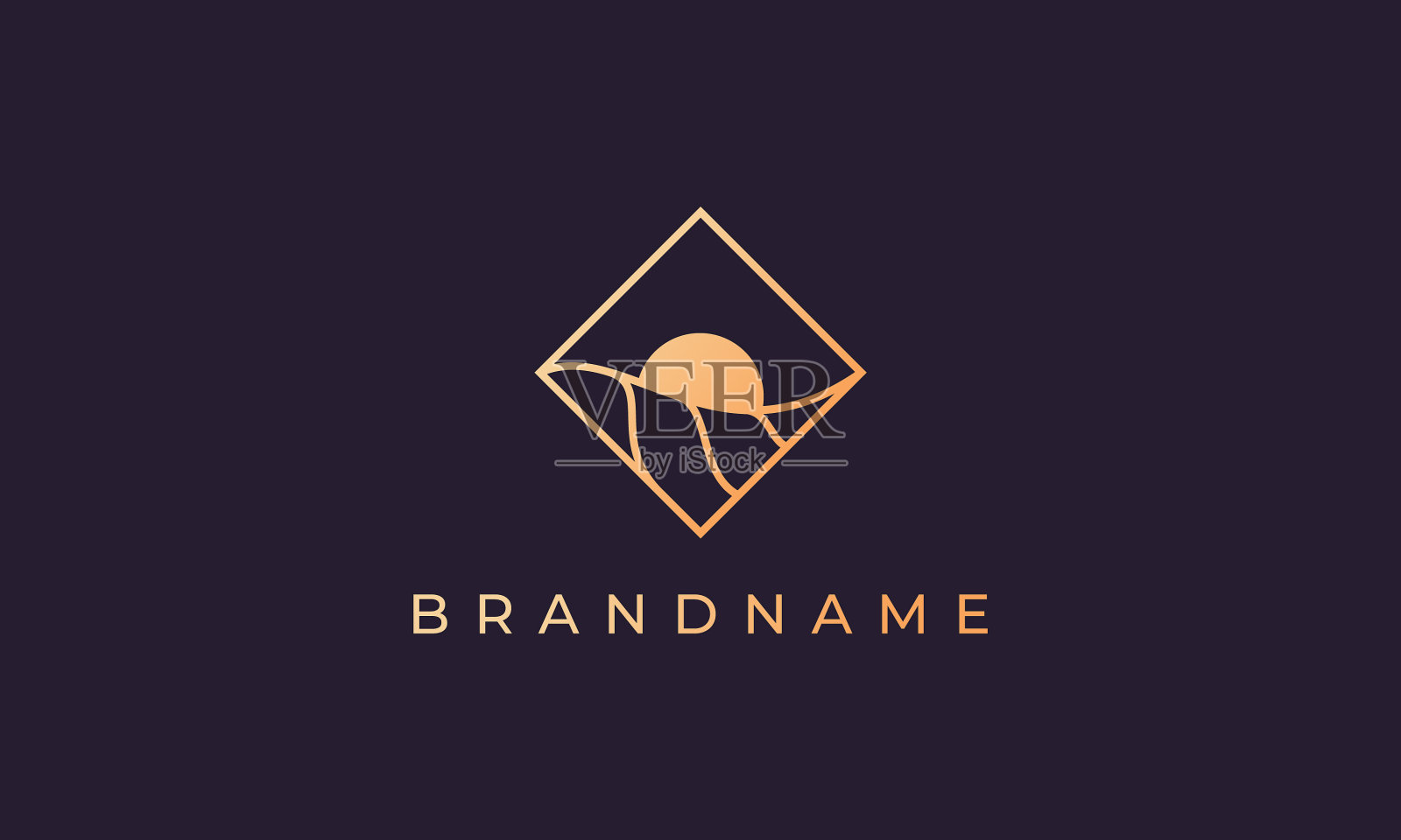 方形标志以波浪和波浪的轮廓形成插画图片素材