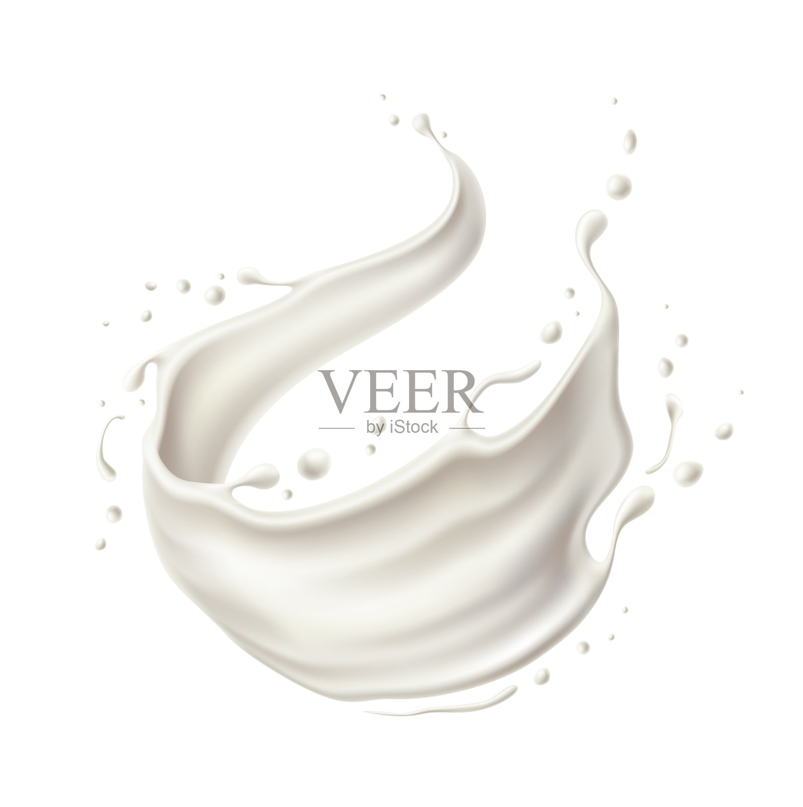 现实的牛奶喷溅乳品设计插画图片素材