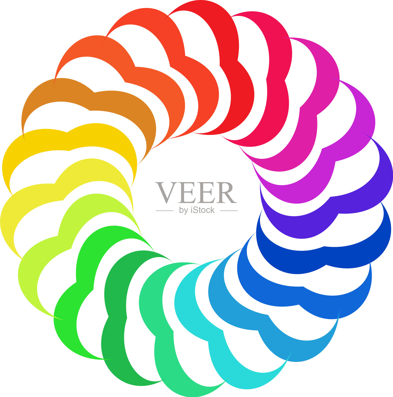 圆形径向辐射玫瑰曼荼罗图案插画图片素材