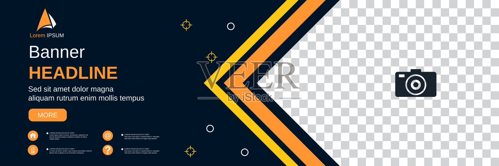 抽象几何风格旗帜矢量模板插画图片素材