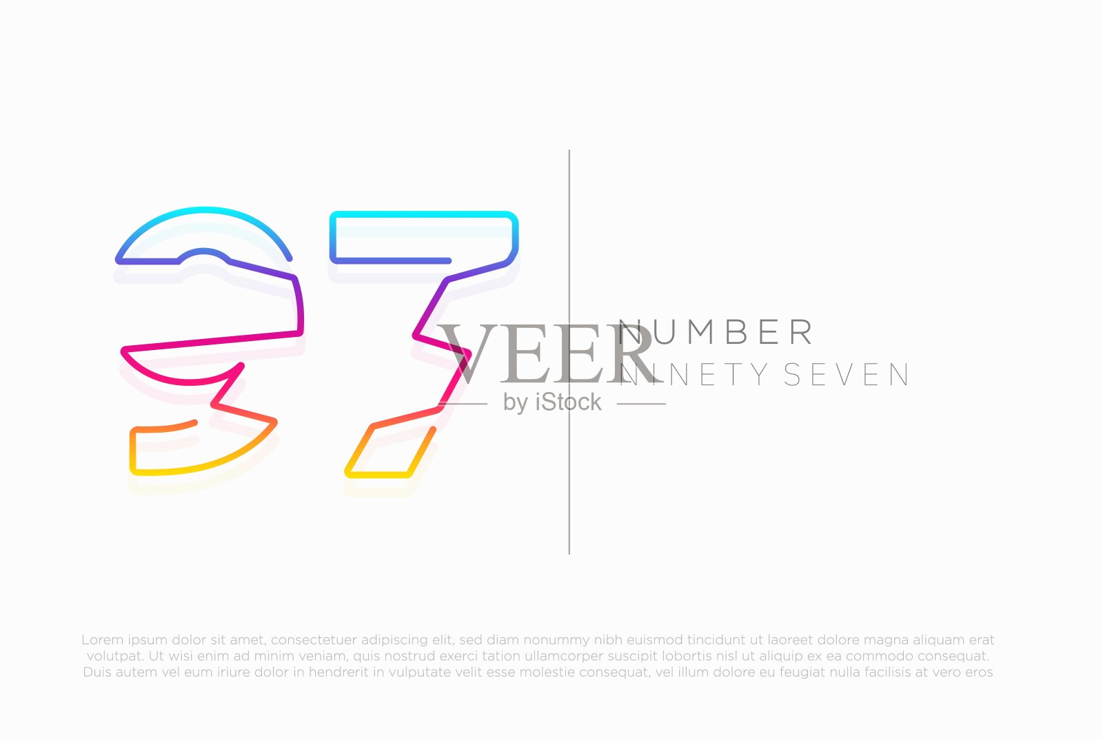 数字97 97标志图标设计，矢量模板插画图片素材