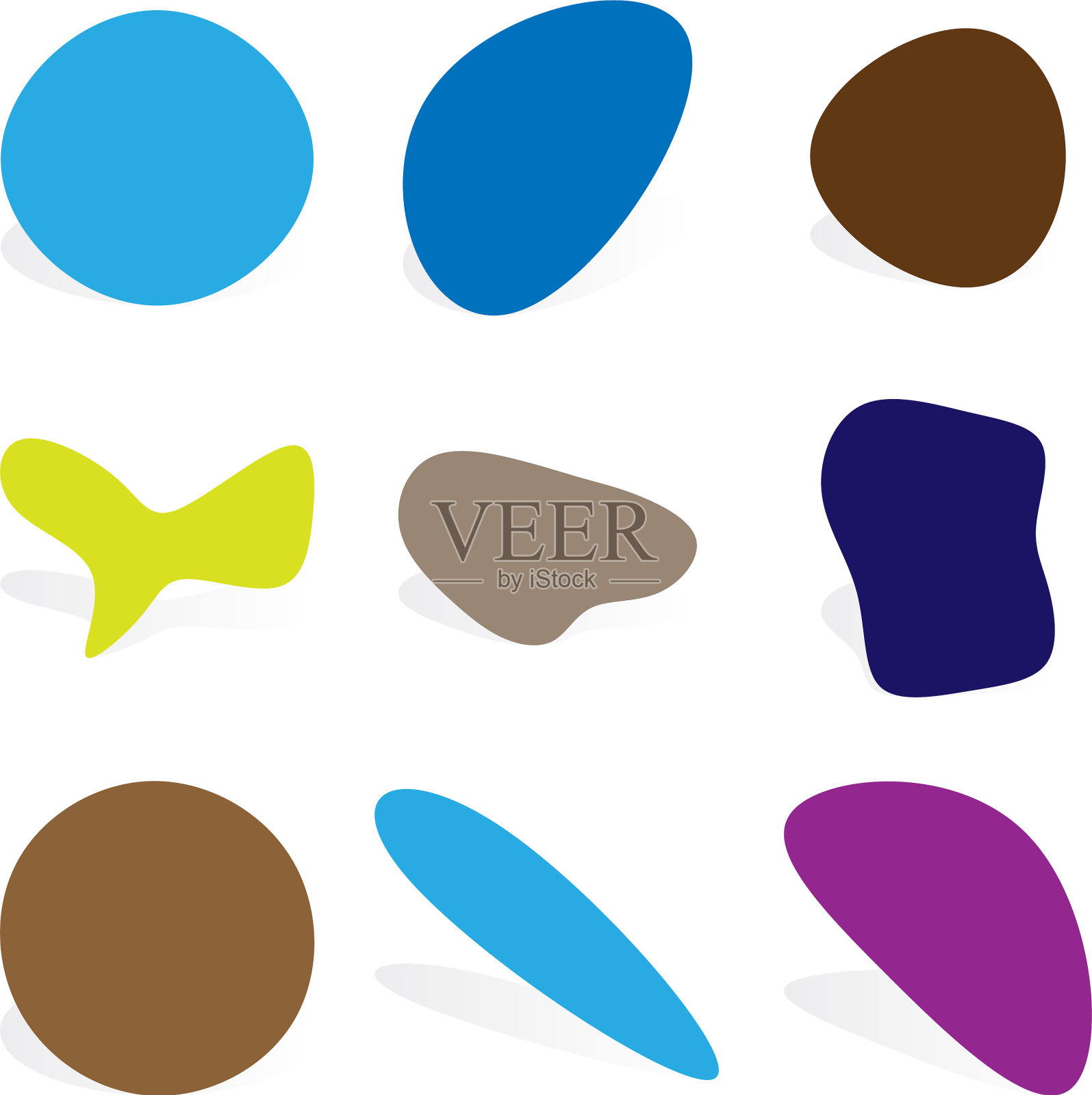 随机斑点，墨迹，卵石，石头剪影插画图片素材