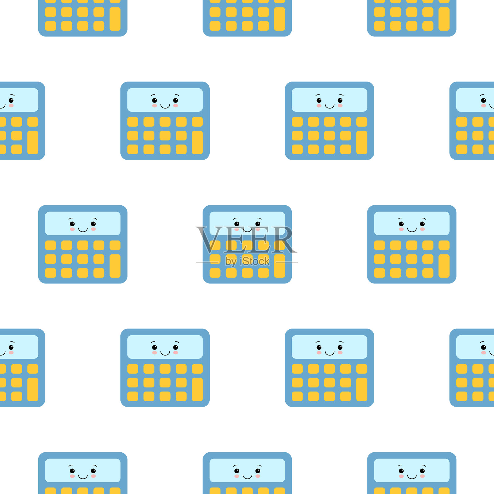 小可爱彩色计算器无缝图案插画图片素材