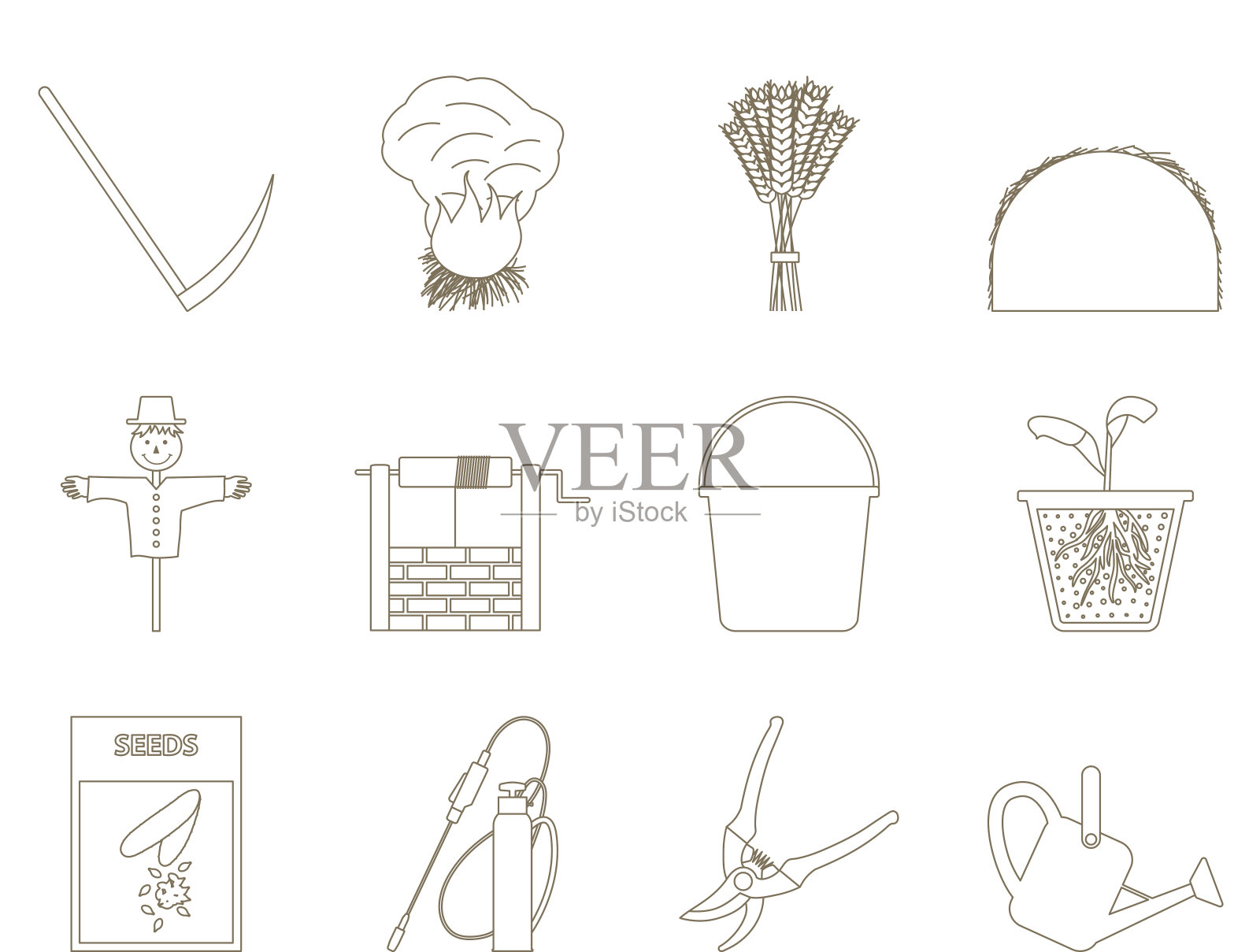 花园图标设置设计元素图片