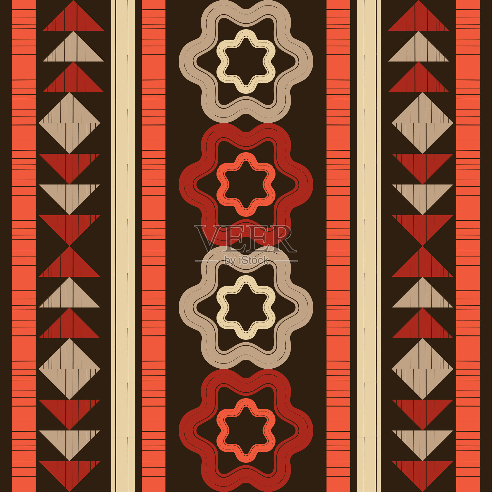 墨西哥的格子。纳瓦霍语。无缝模式。插画图片素材