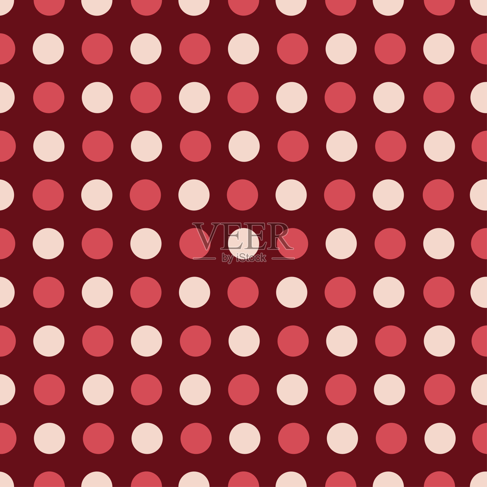 酒红色调的复古圆点花纹插画图片素材