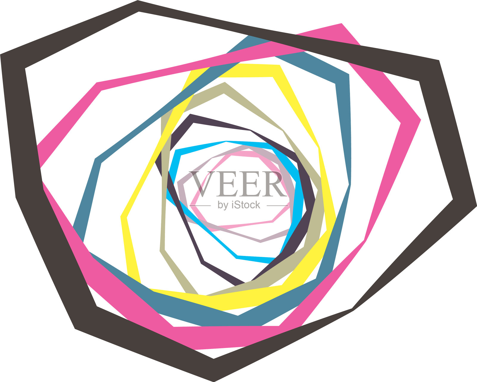 螺旋旋流单元集抽象插画图片素材