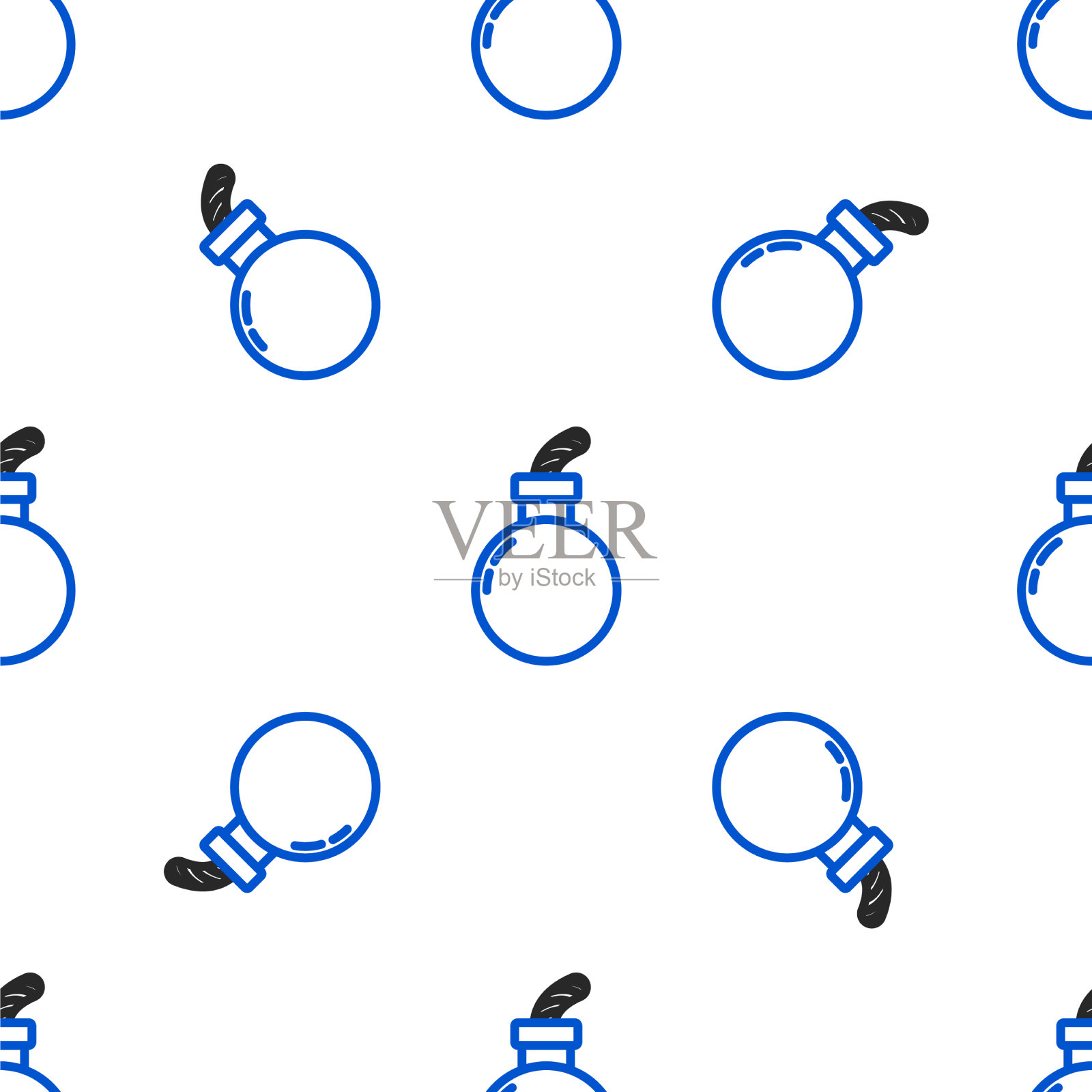 线炸弹准备爆炸图标隔离无缝插画图片素材