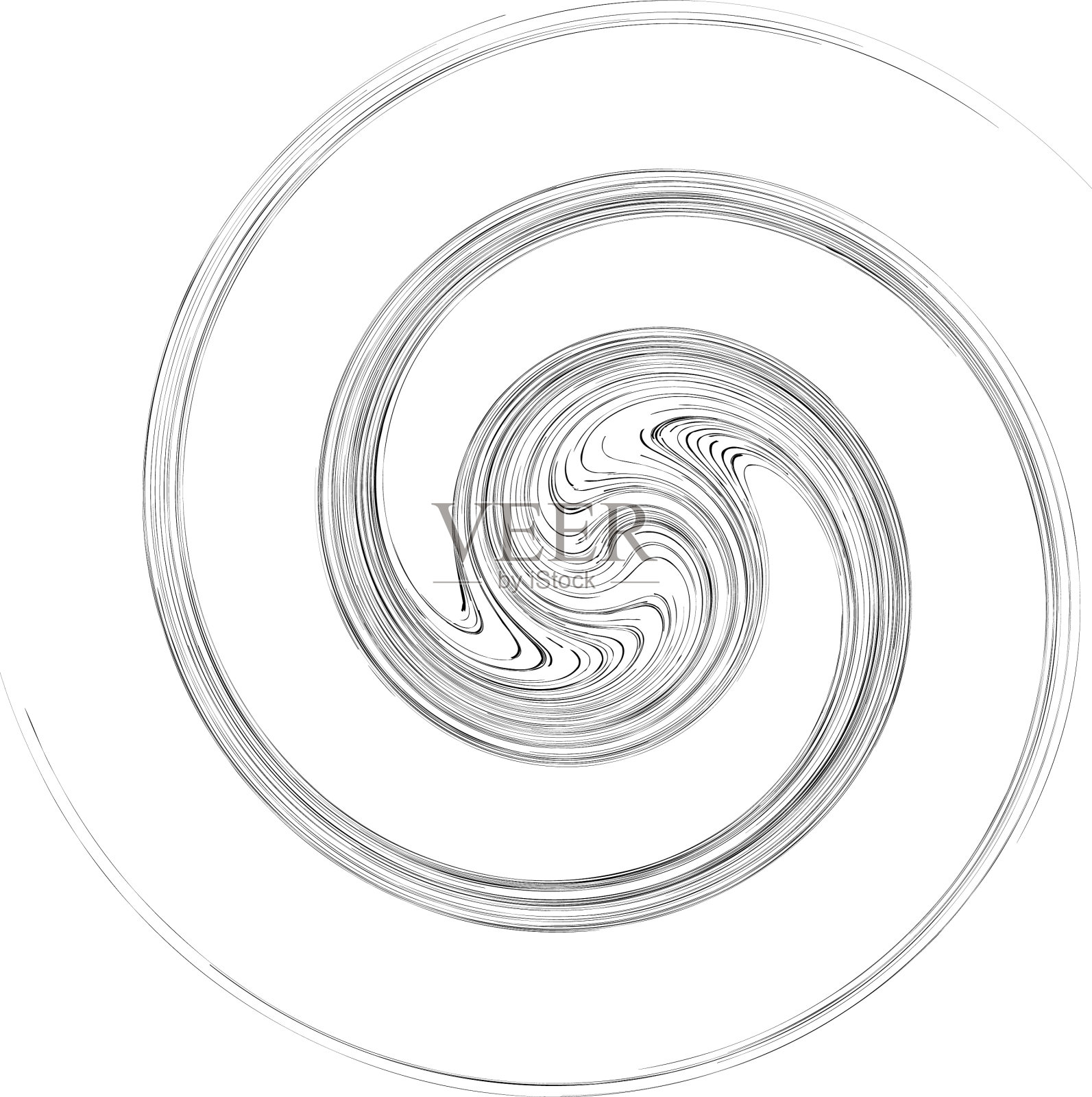 循环设计元素与扭曲旋转效果插画图片素材