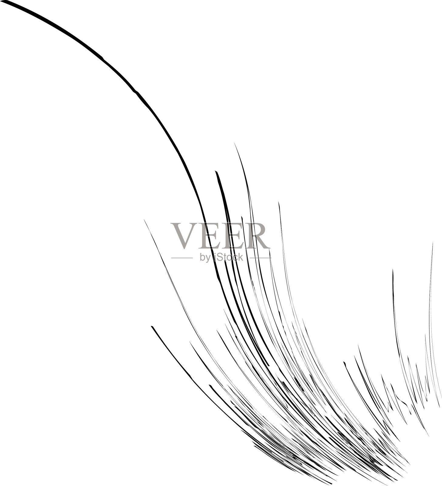 有机杂草草像弯曲的波浪线插画图片素材