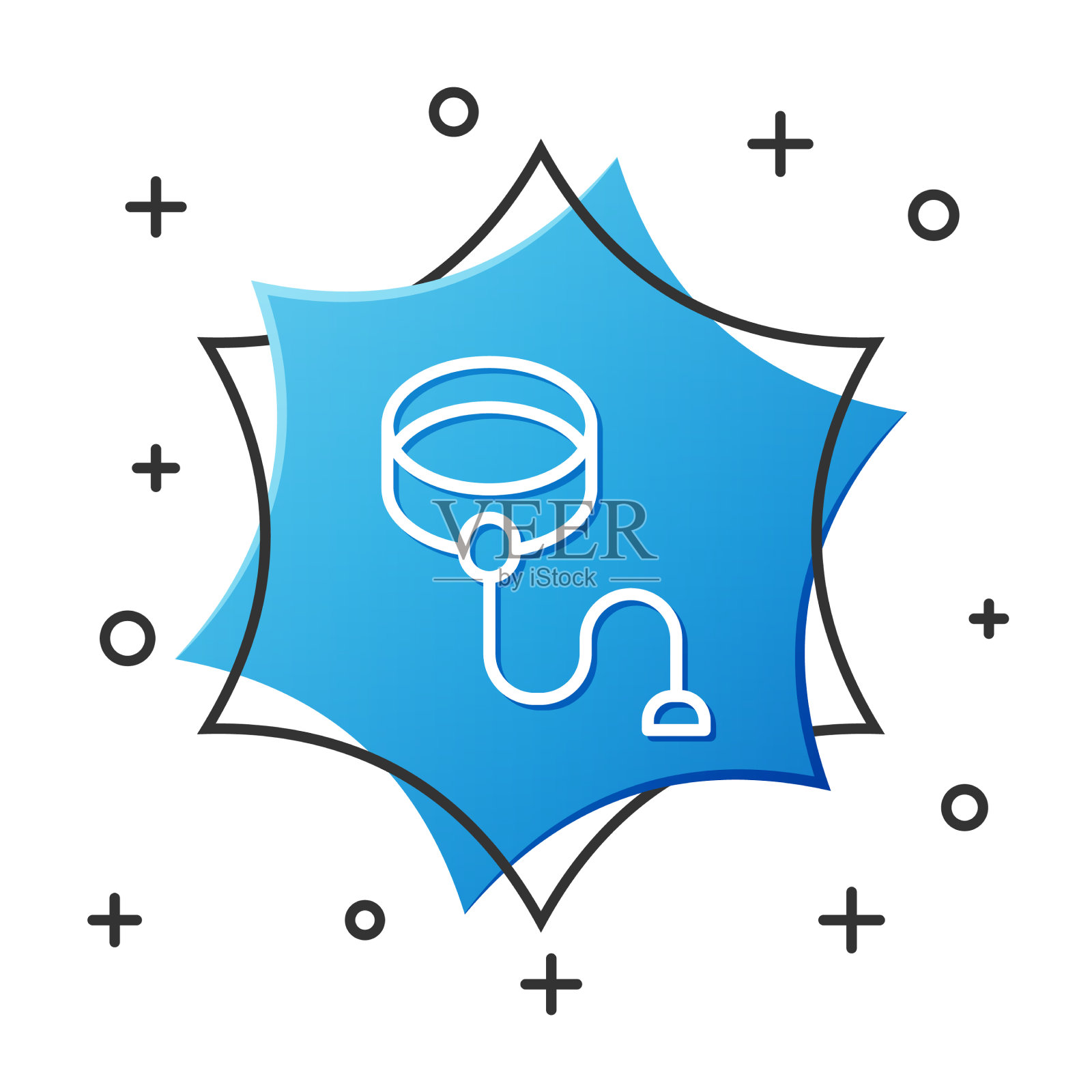 带钩环的白线可伸缩绳带插画图片素材