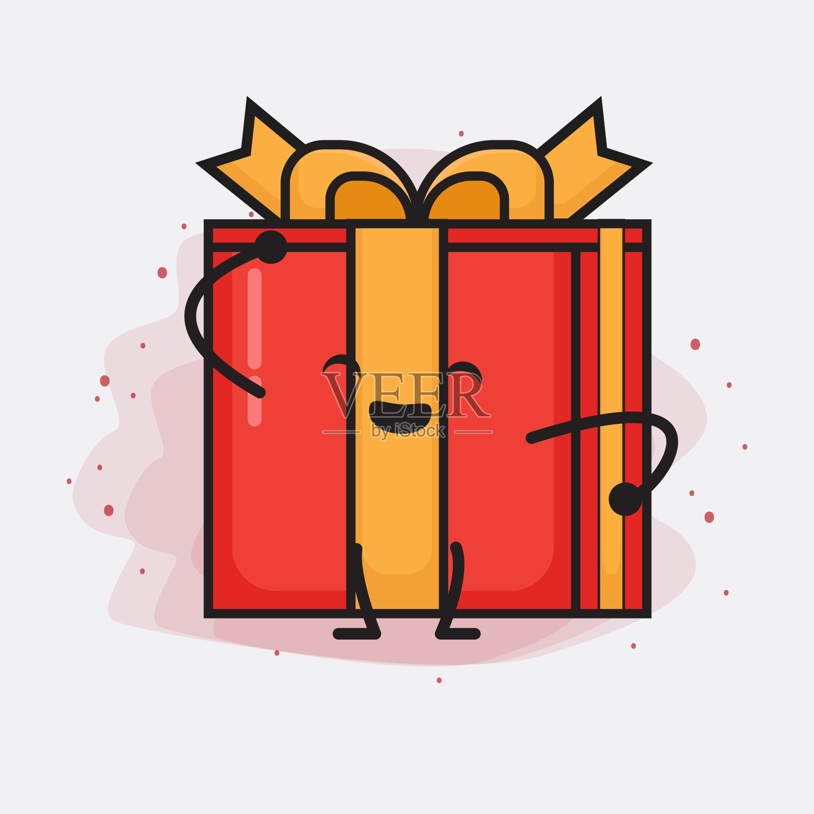 圣诞礼盒可爱的人物插画图片素材