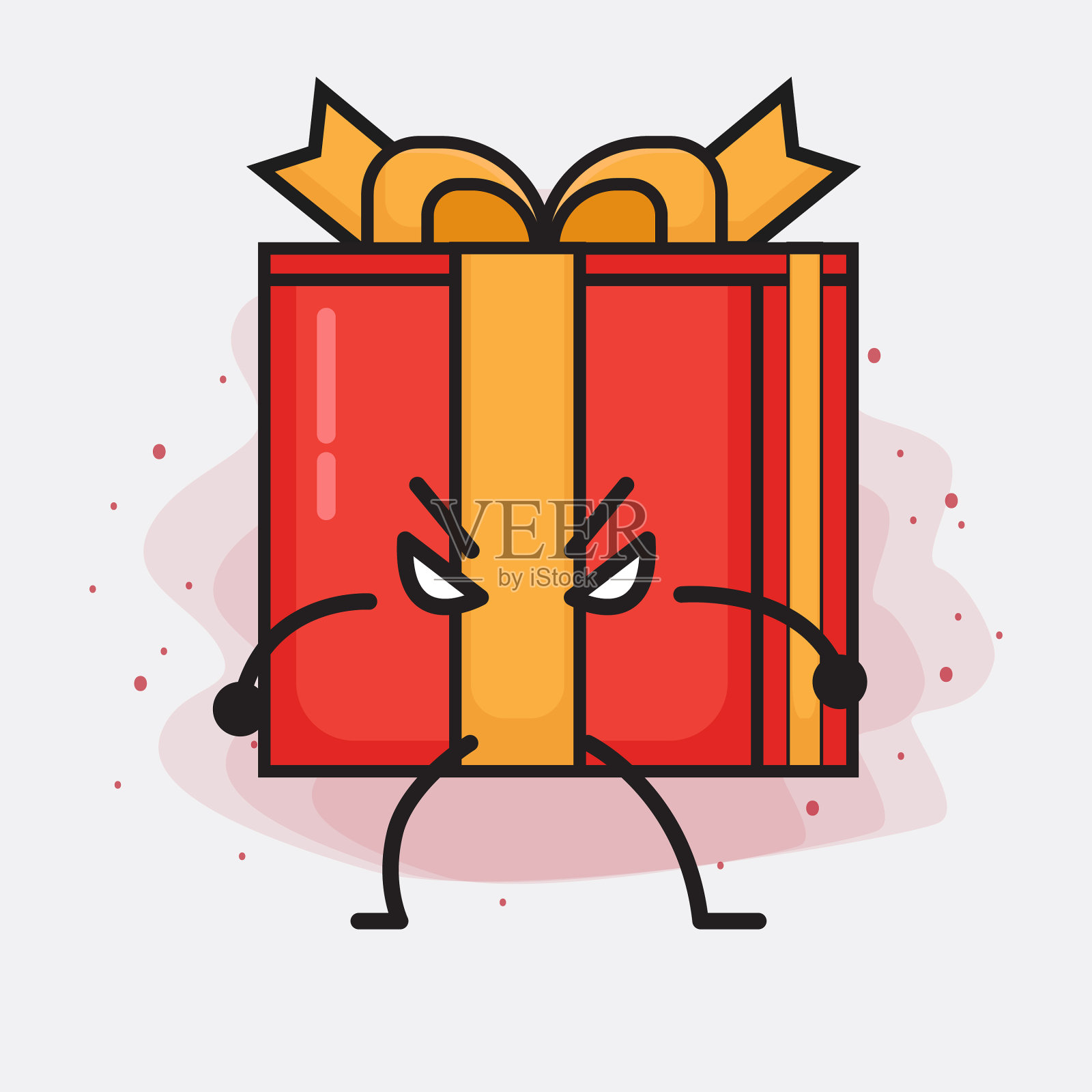 圣诞礼盒可爱的人物插画图片素材