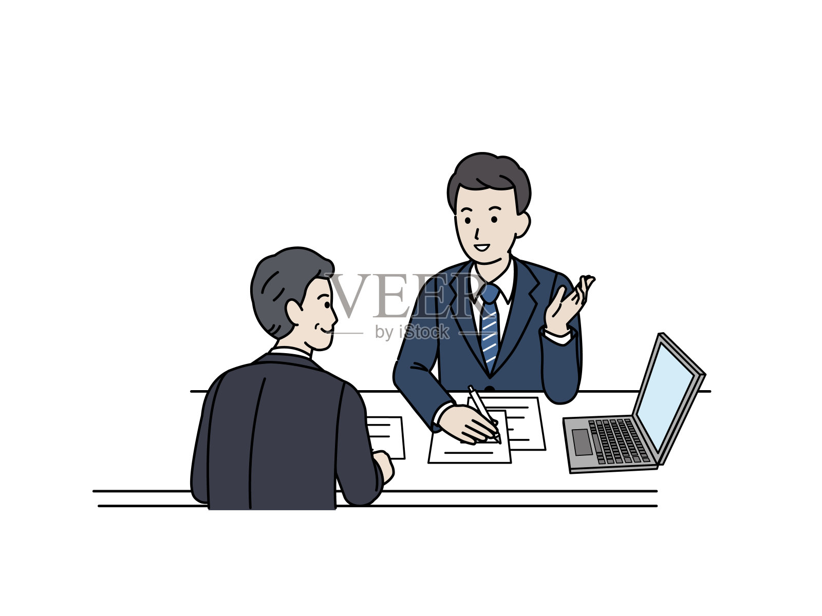 商务会议场景说明插画图片素材