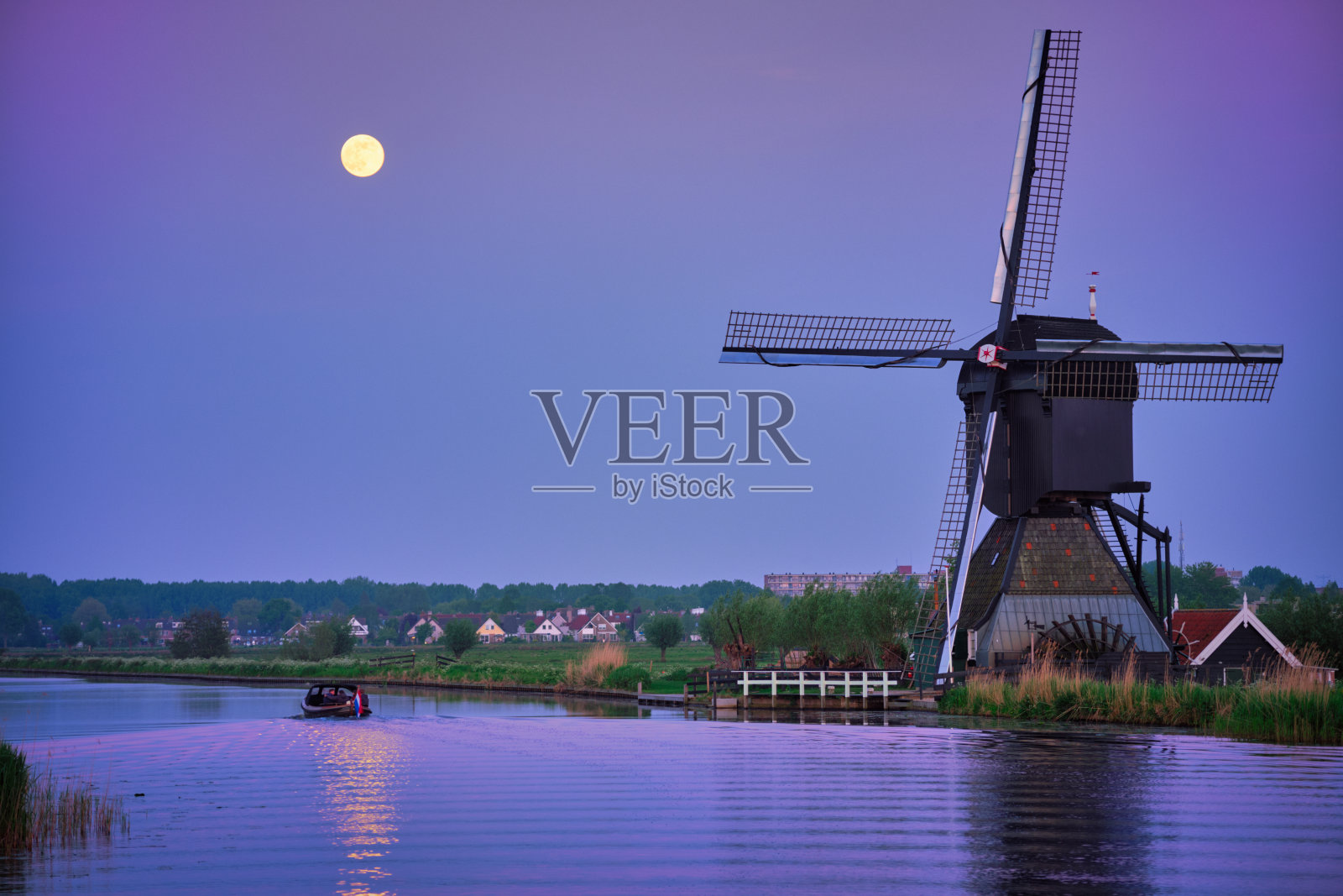 荷兰Kinderdijk的风车。荷兰照片摄影图片