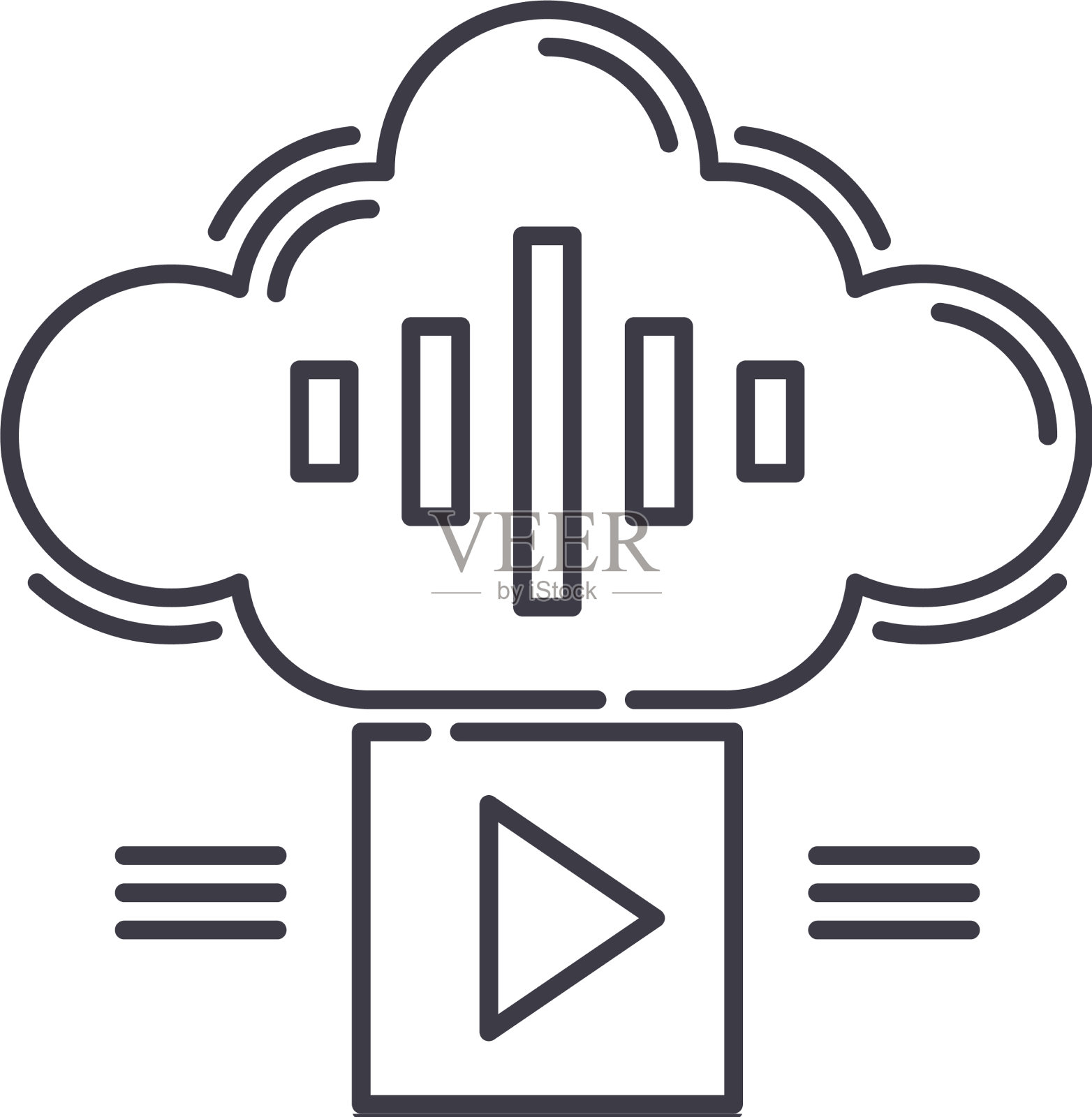 播放音乐图标线性孤立图标素材