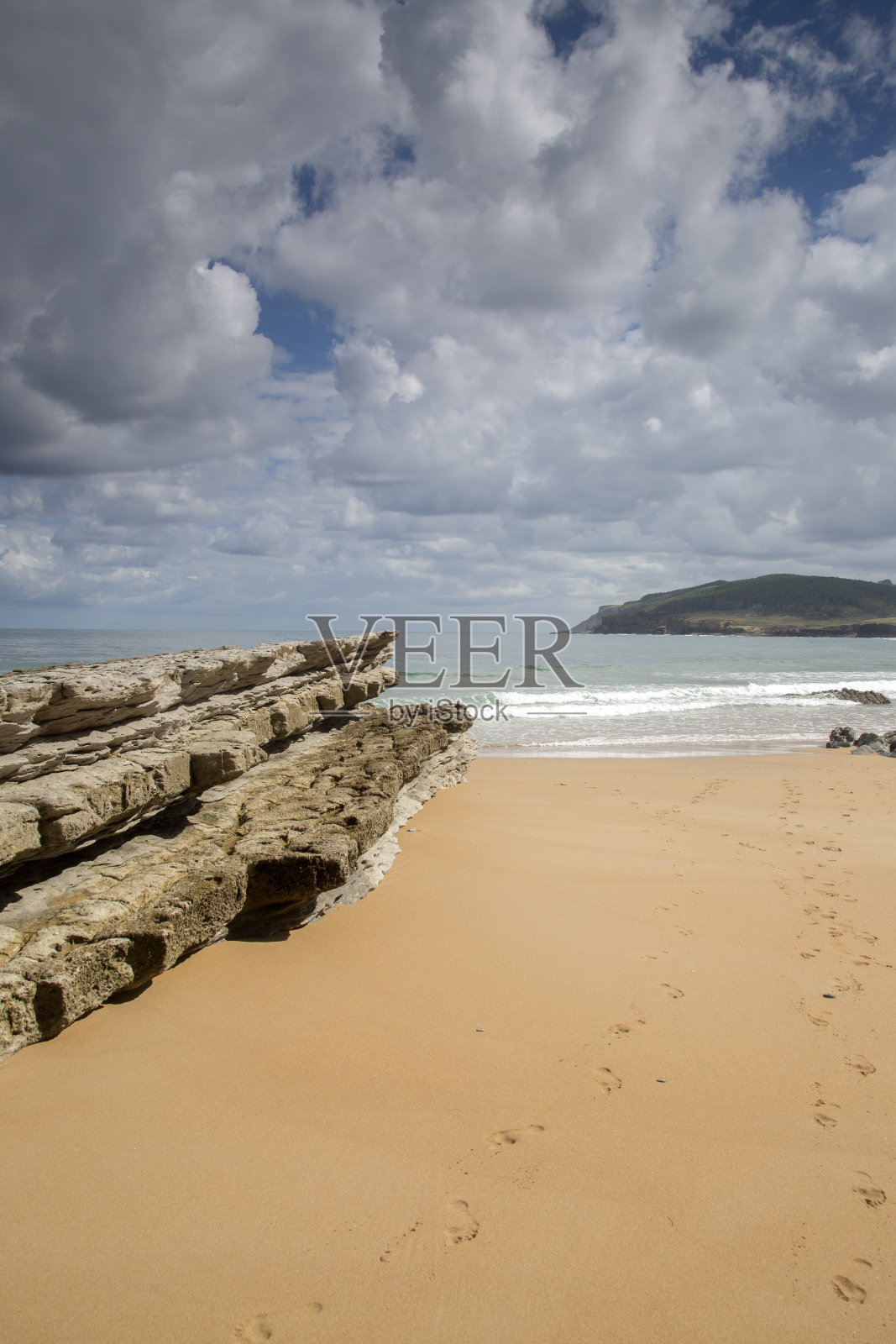 朗格利海滩景观;桑坦德银行照片摄影图片