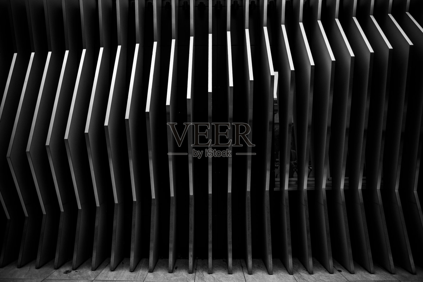 建筑钢线条背景。现代的建筑设计。抽象的曲线形状。照片摄影图片