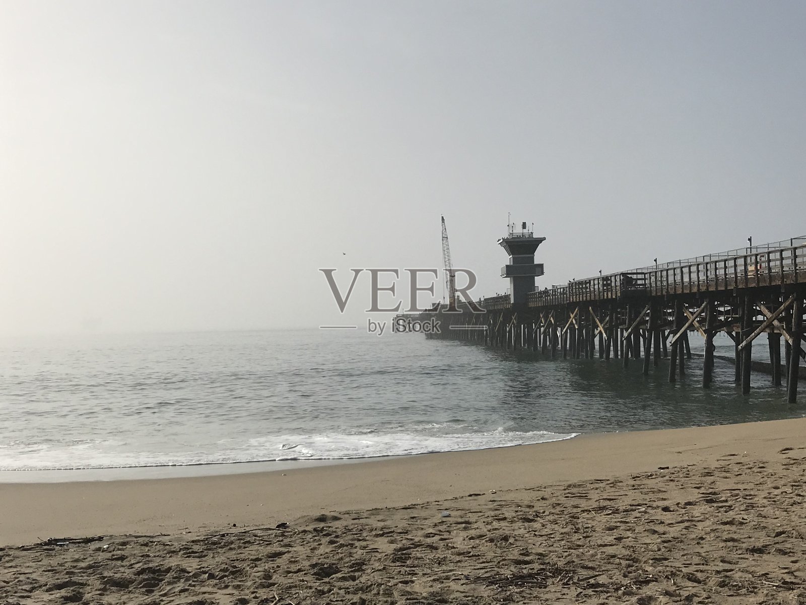 海景与阴天加利福尼亚海滩照片摄影图片