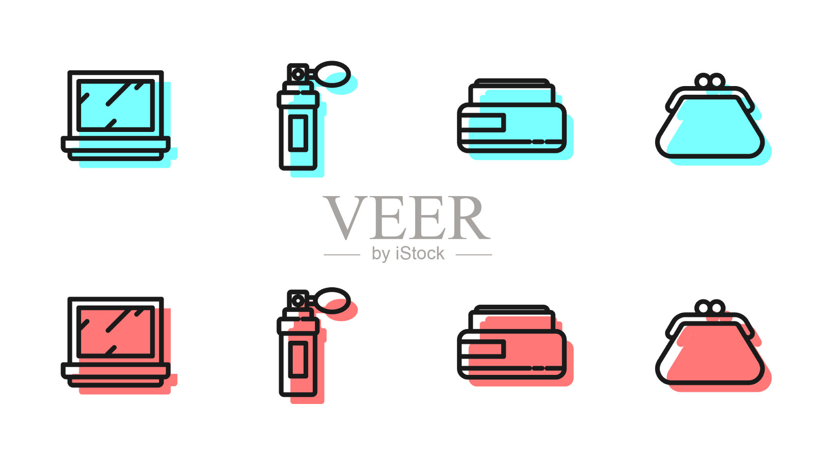 设定线霜或化妆管化妆品乳液插画图片素材