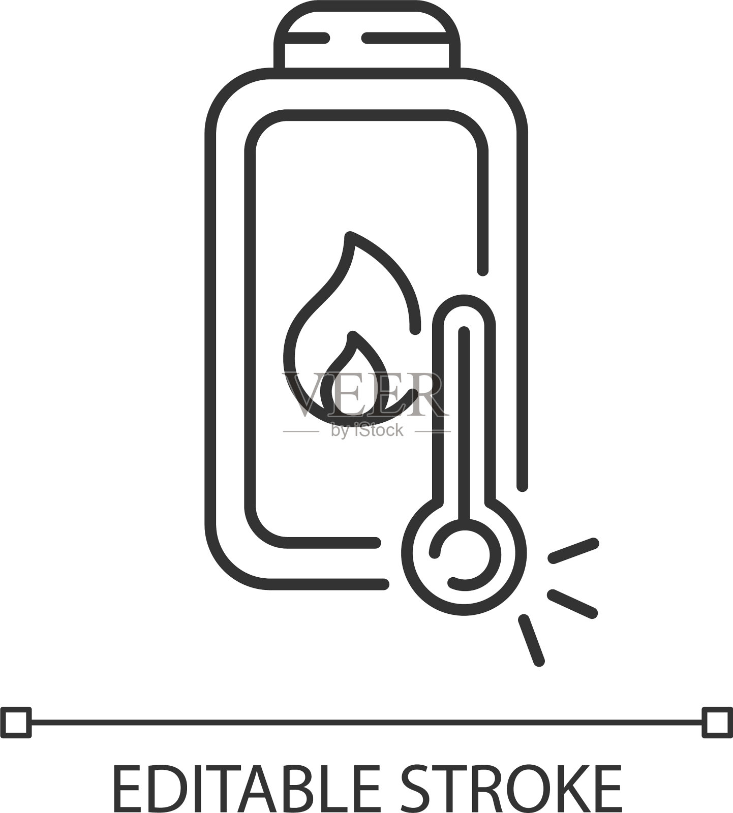 电池过热问题线性图标插画图片素材