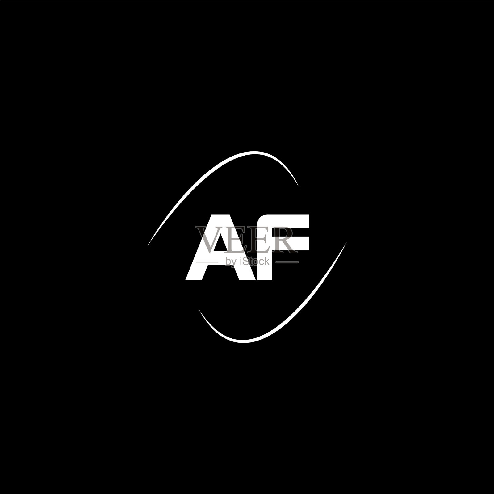 一个字母g标志创意设计上的黑色色彩插画图片素材