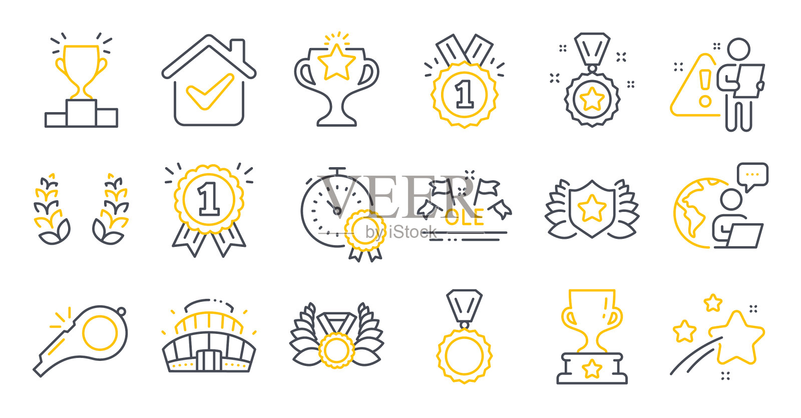 设置体育偶像奖得主等图标素材