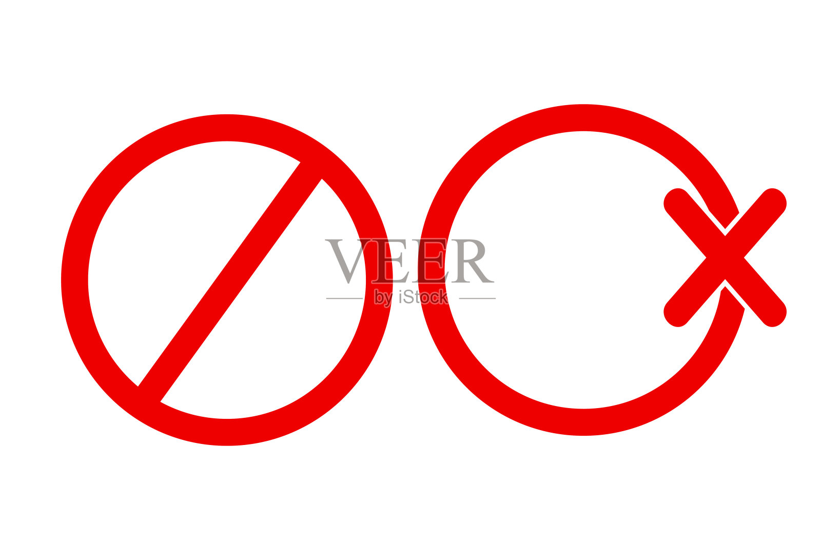 简单矢量空白禁止标志，孤立在白色设计元素图片