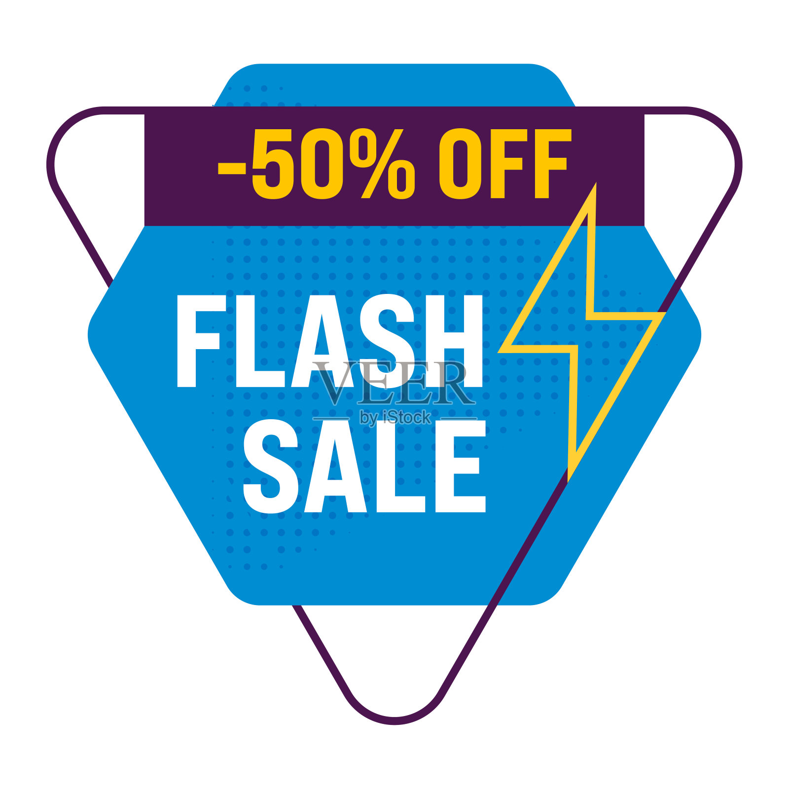 白色背景上的闪购横幅设计元素图片