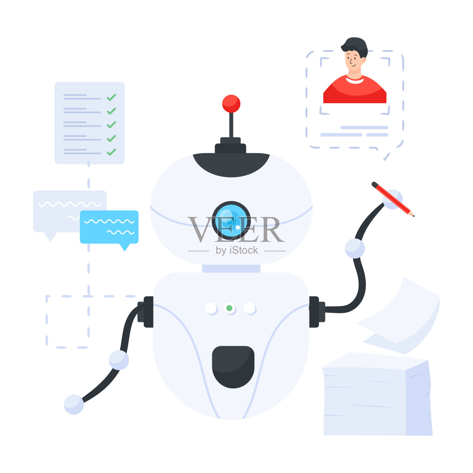 机器人助理插画图片素材