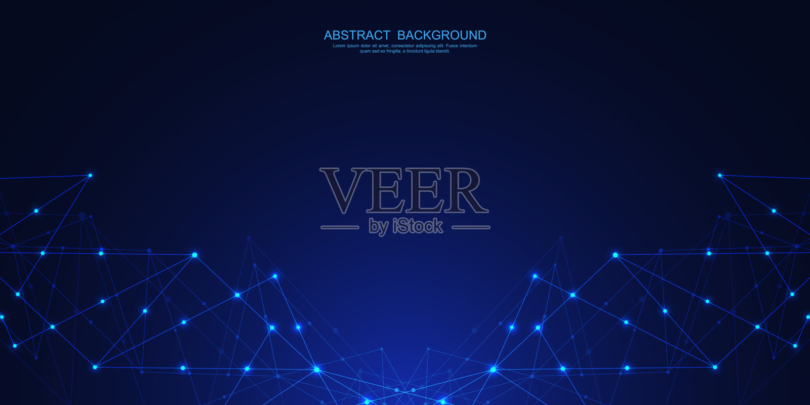 抽象的技术背景与连接点和线。全球网络连接，数字技术和通信概念。设计模板素材