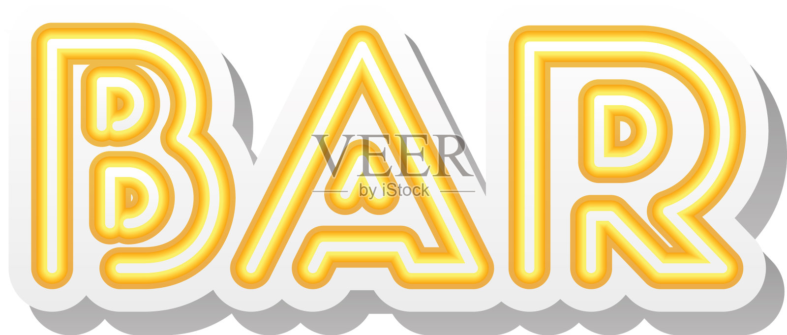 霓虹字体的条形字母插画图片素材