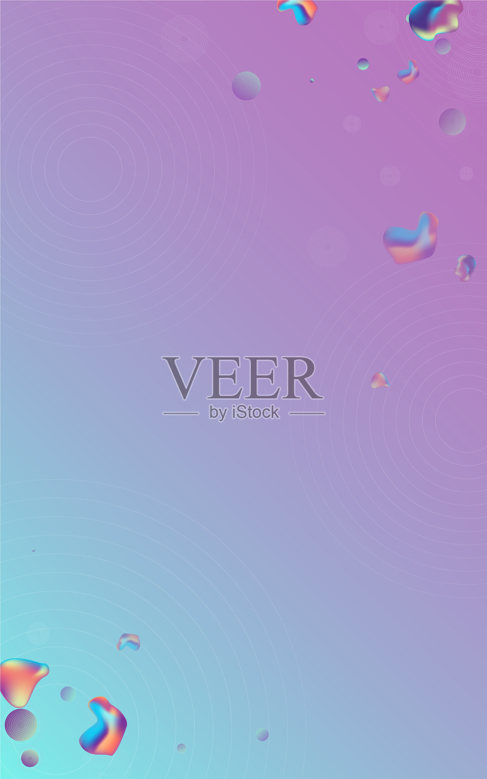 彩色全息喷溅蓝色背景设计模板素材