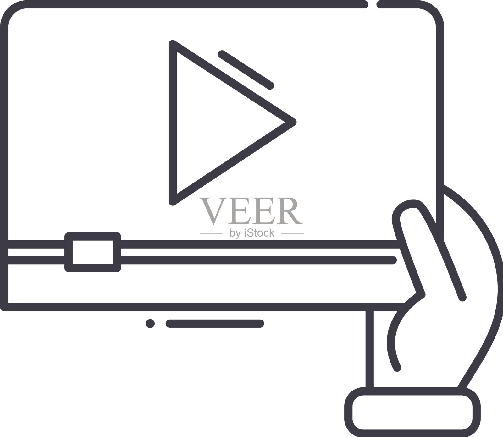 视频营销图标线性孤立设计元素图片