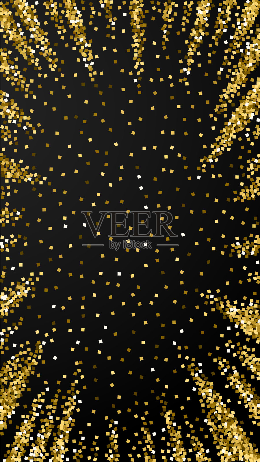 黄金闪闪，奢华闪闪，五彩纸屑散落插画图片素材