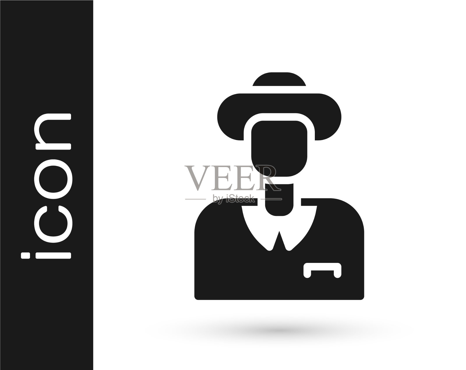 白人背景下孤立的黑人旅游标志图标素材