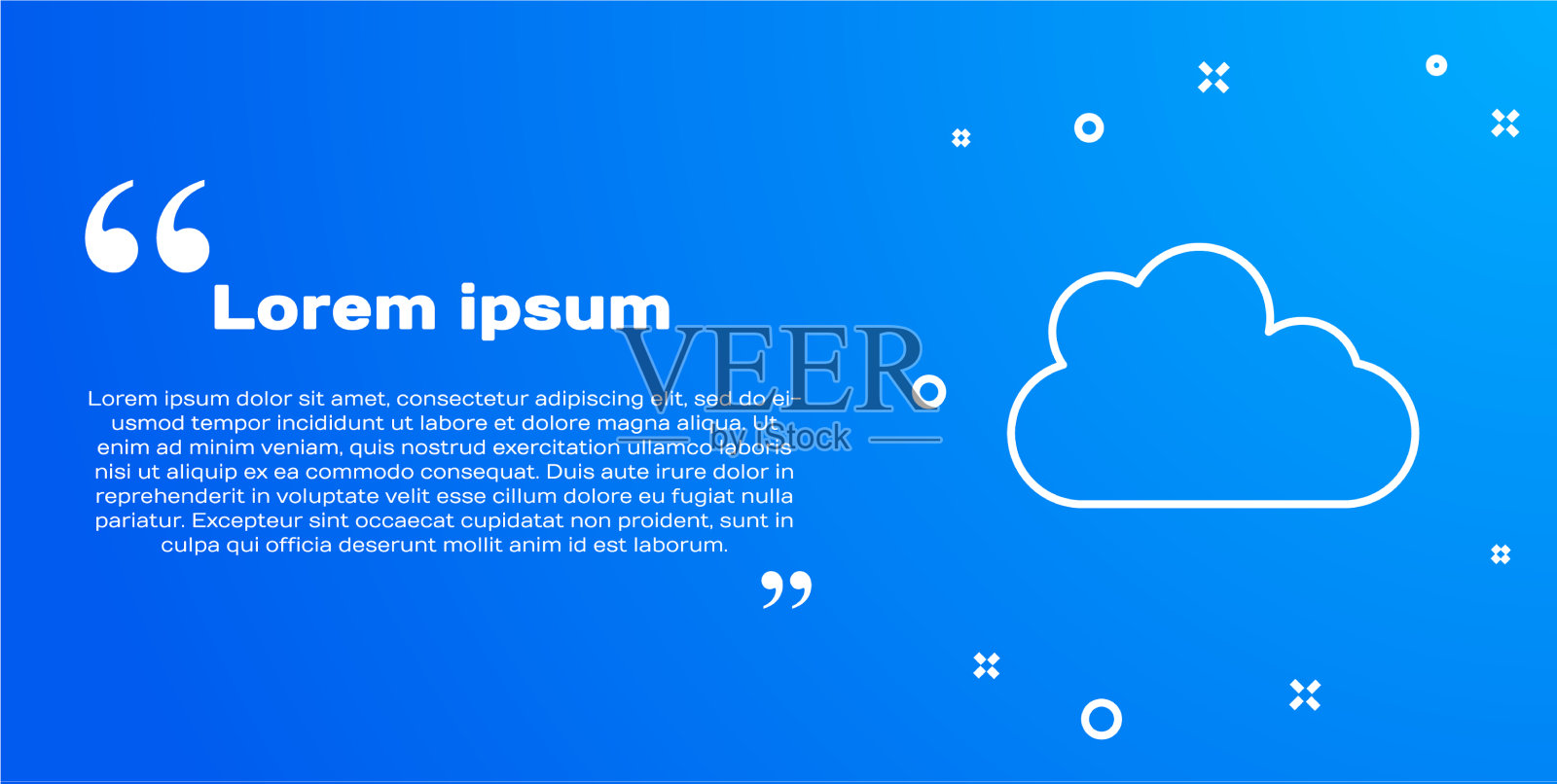 白线云图标孤立在蓝色背景上插画图片素材