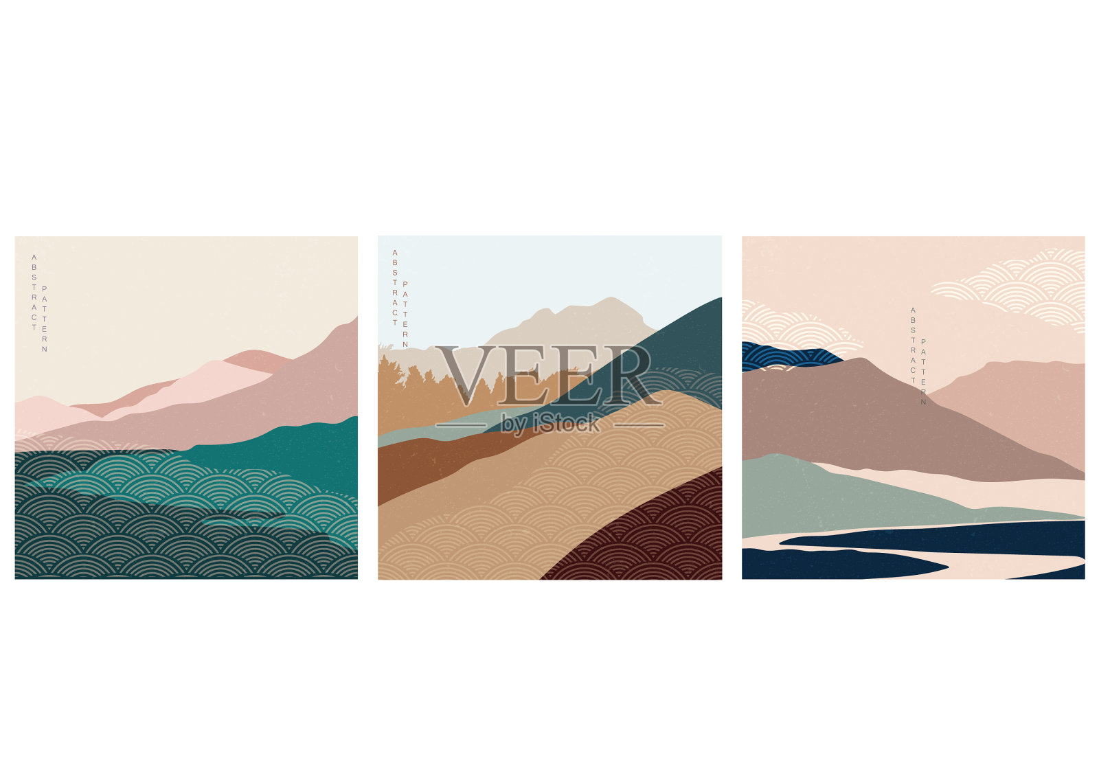 自然景观背景以日文为主插画图片素材