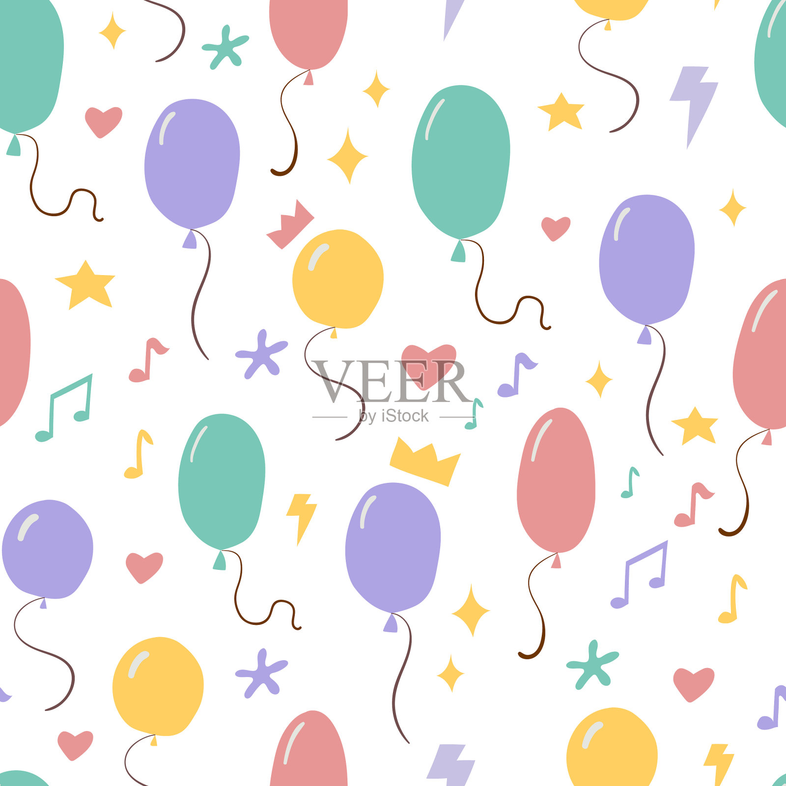 生日派对设计图案气球插画图片素材