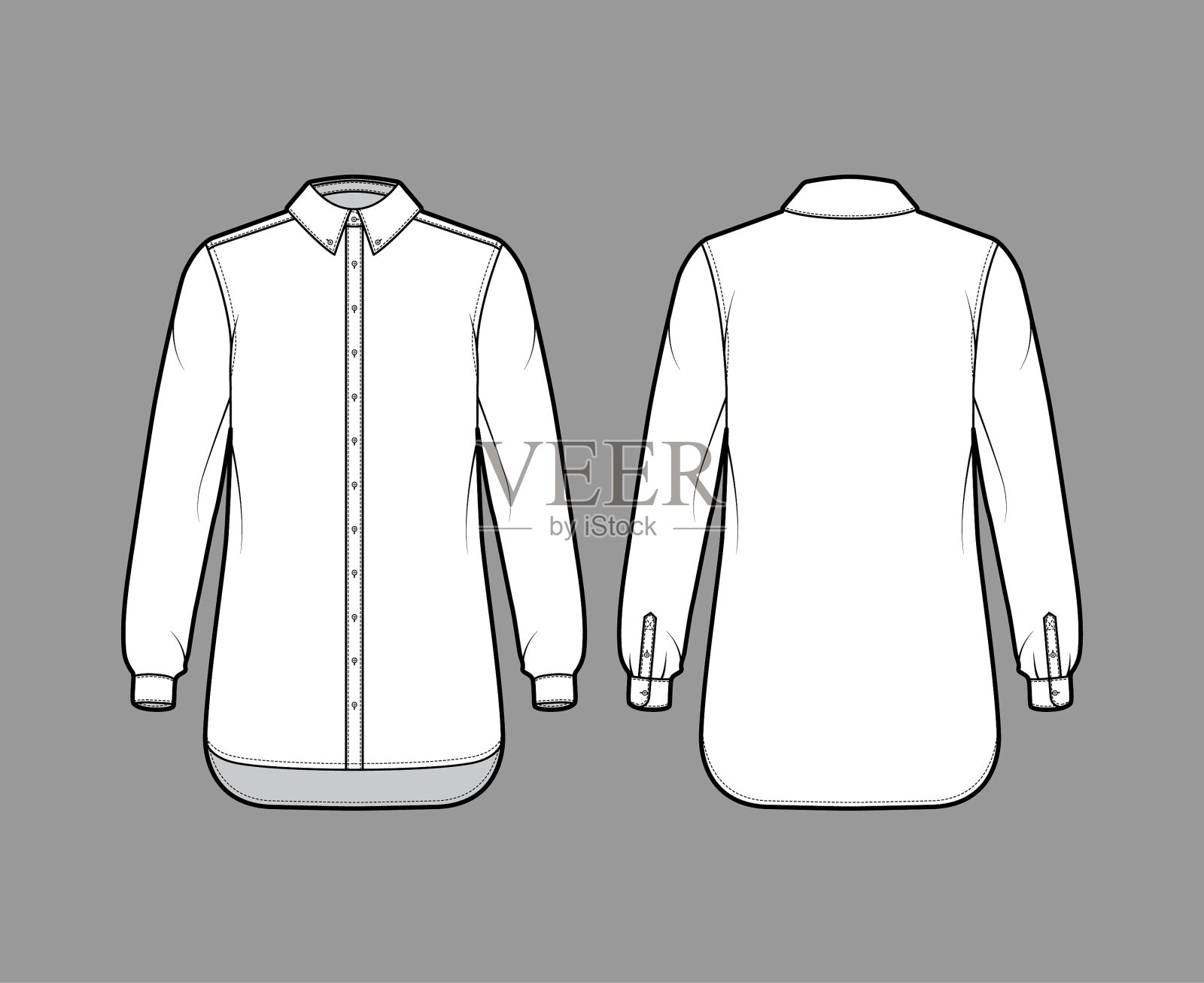 经典的衬衫技术与时尚插画图片素材