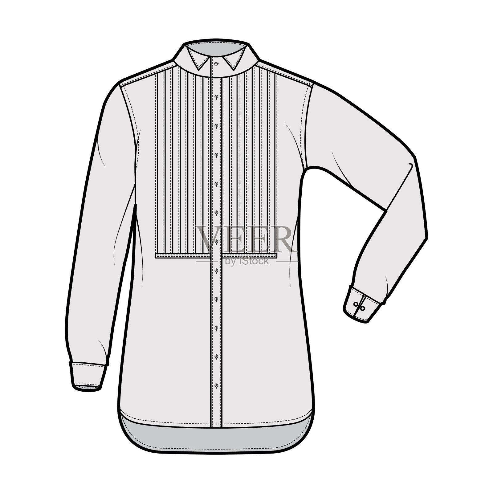 衬衫燕尾服服装技术时尚插画图片素材