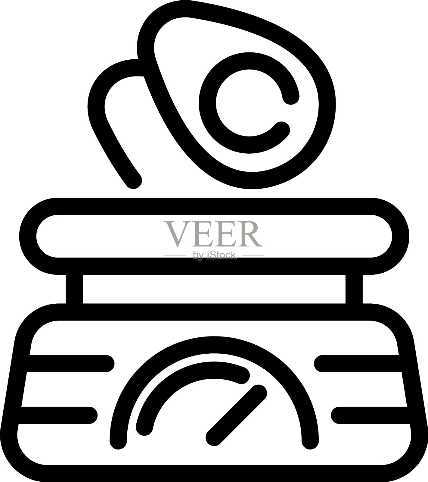 运动营养秤图标轮廓风格插画图片素材