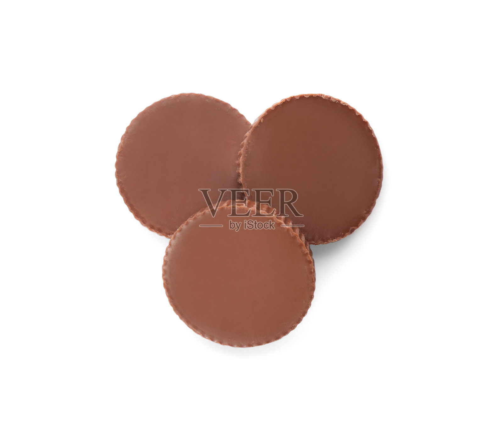 美味的花生酱杯白色背景，俯视图照片摄影图片