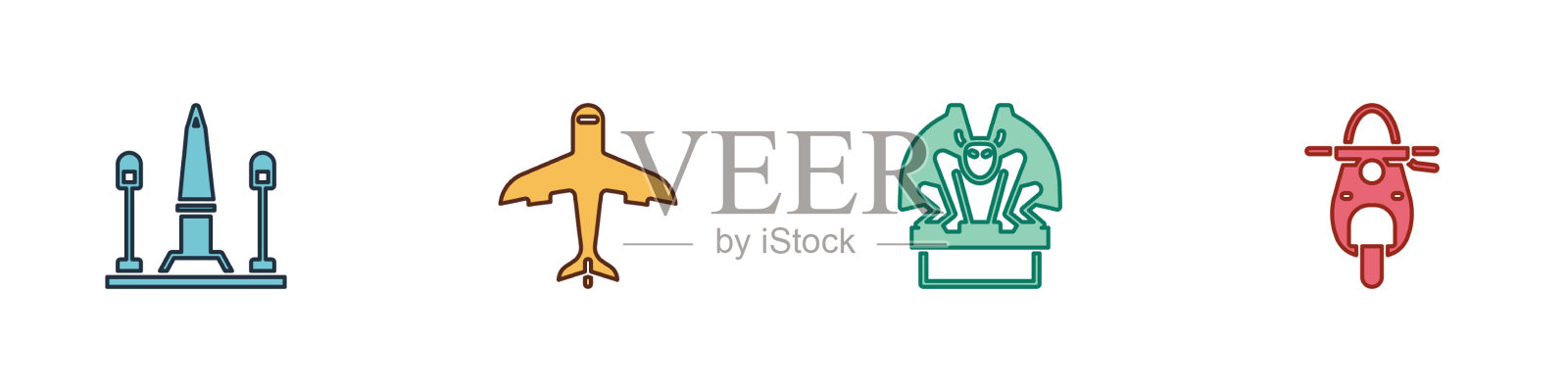 放置在协和飞机的滴水嘴基座上图标素材