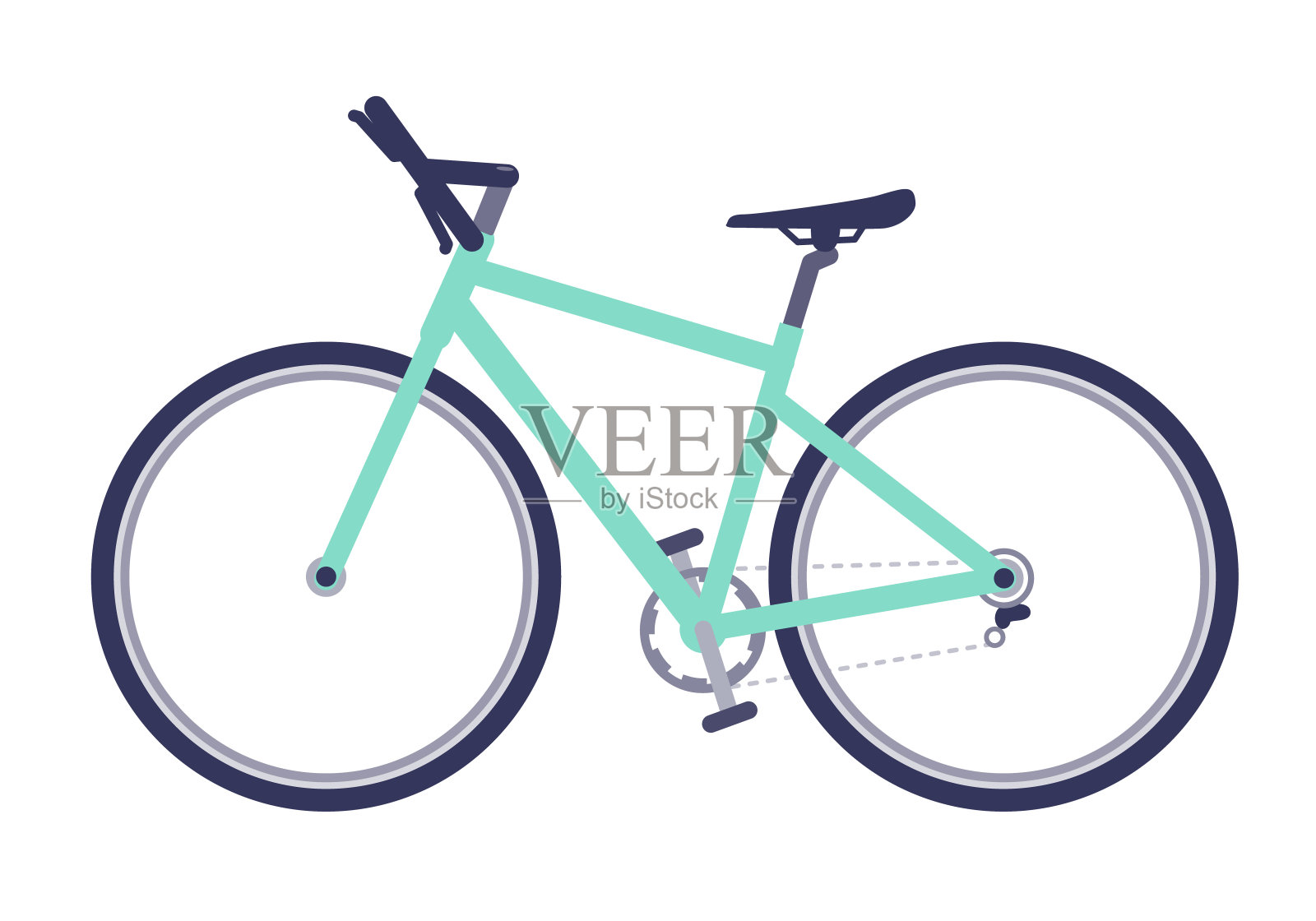 横向交叉的自行车。设计元素图片